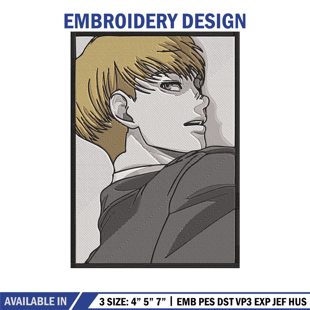 Armin poster Embroidery Design, Aot Embroidery, Embroidery File, Anime Embroidery, Anime shirt, Digital download.jpg