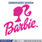 Barbie logo and her Embroidery, Barbie logo and her Embroidery, logo design, Embroidery File, Digital download..jpg