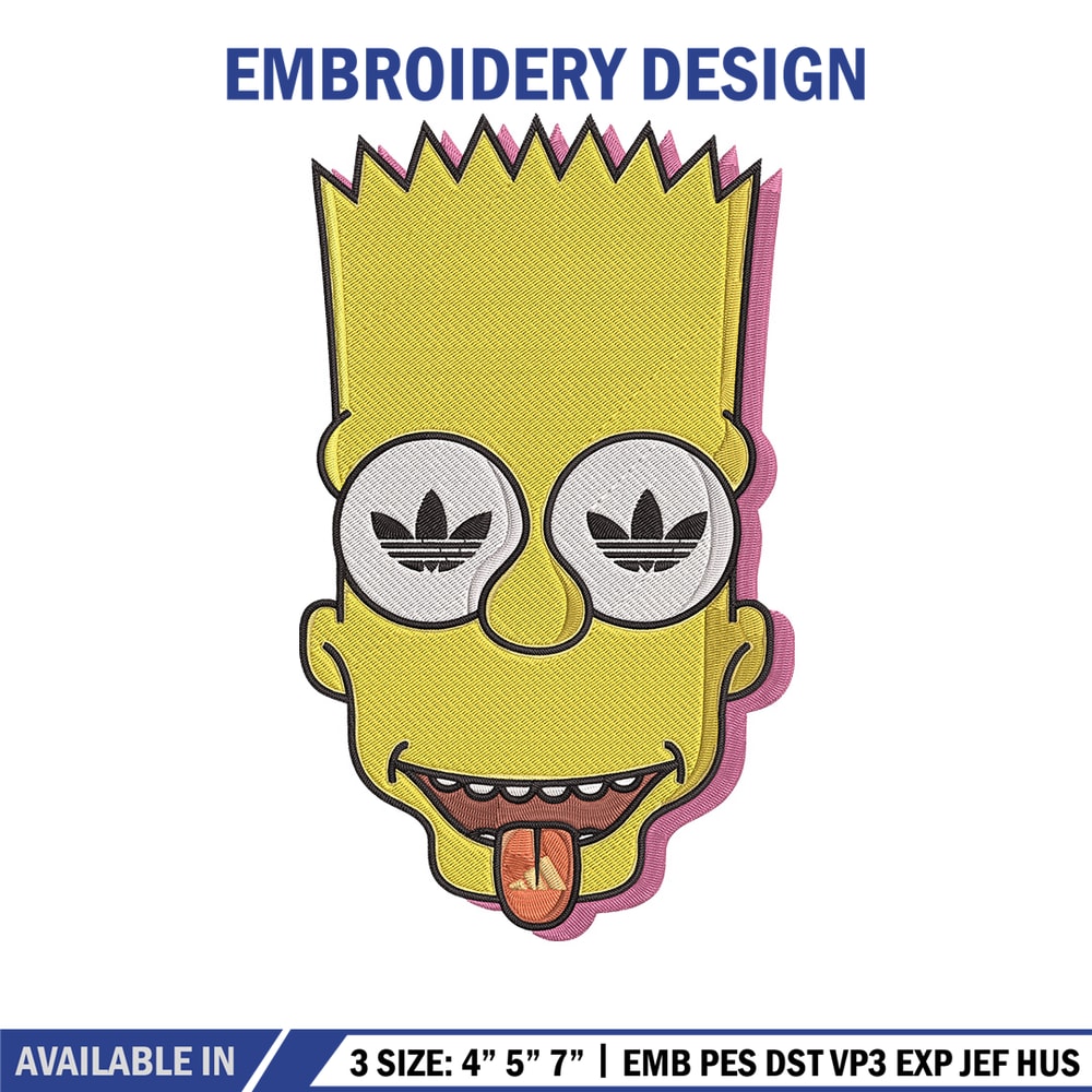 Bart x adidas Embroidery Design, Simpson Embroidery, Embroidery File, Adidas Embroidery, Anime shirt, Digital download.jpg