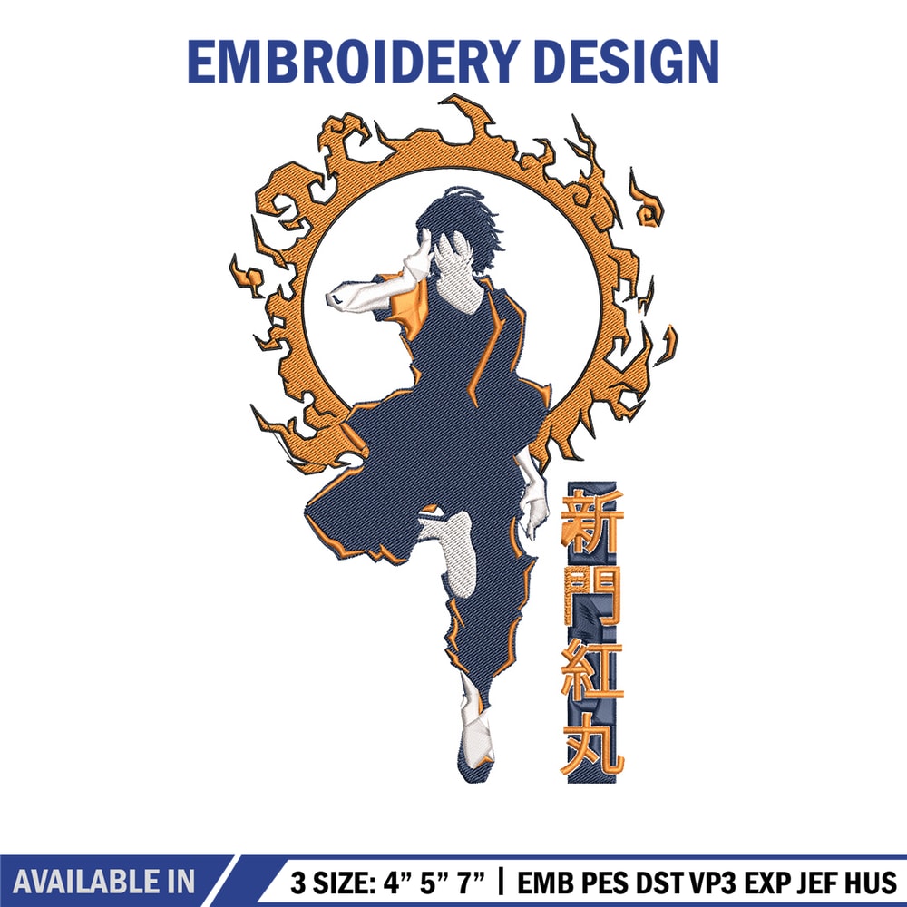 Benimaru Embroidery Design, Enen no Shouboutai Embroidery,Embroidery File,Anime Embroidery,Anime shirt,Digital download..jpg