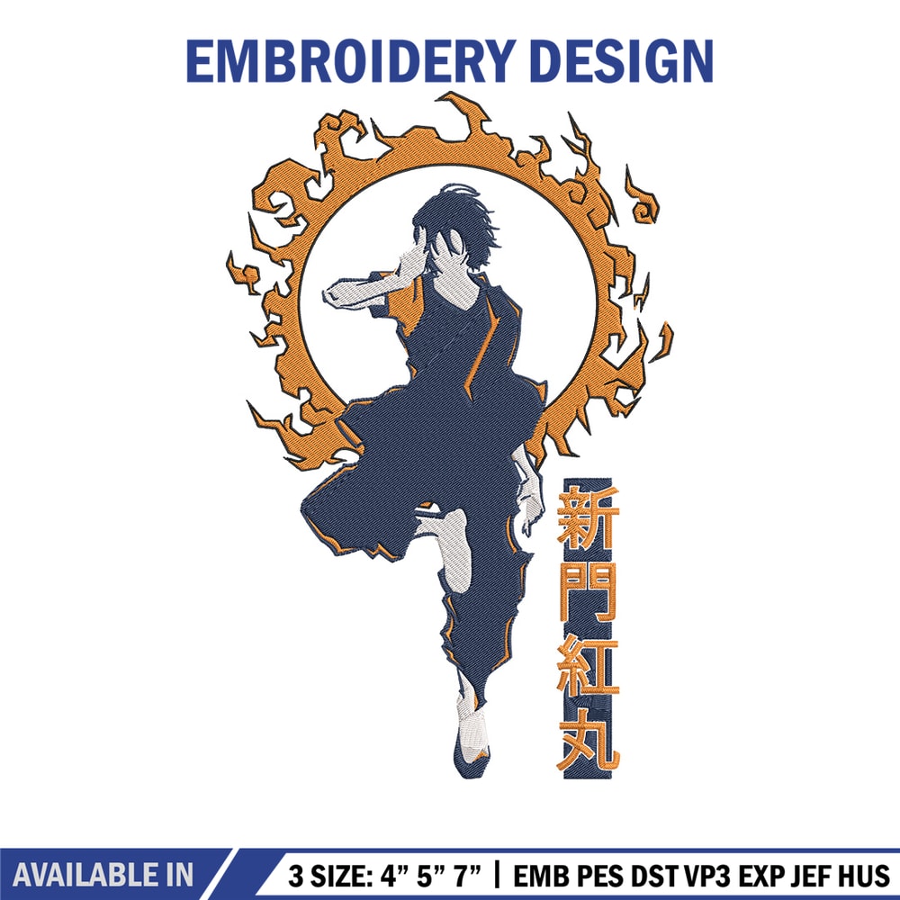 Benimaru Embroidery Design, Enen no Shouboutai Embroidery,Embroidery File,Anime Embroidery,Anime shirt,Digital download.jpg