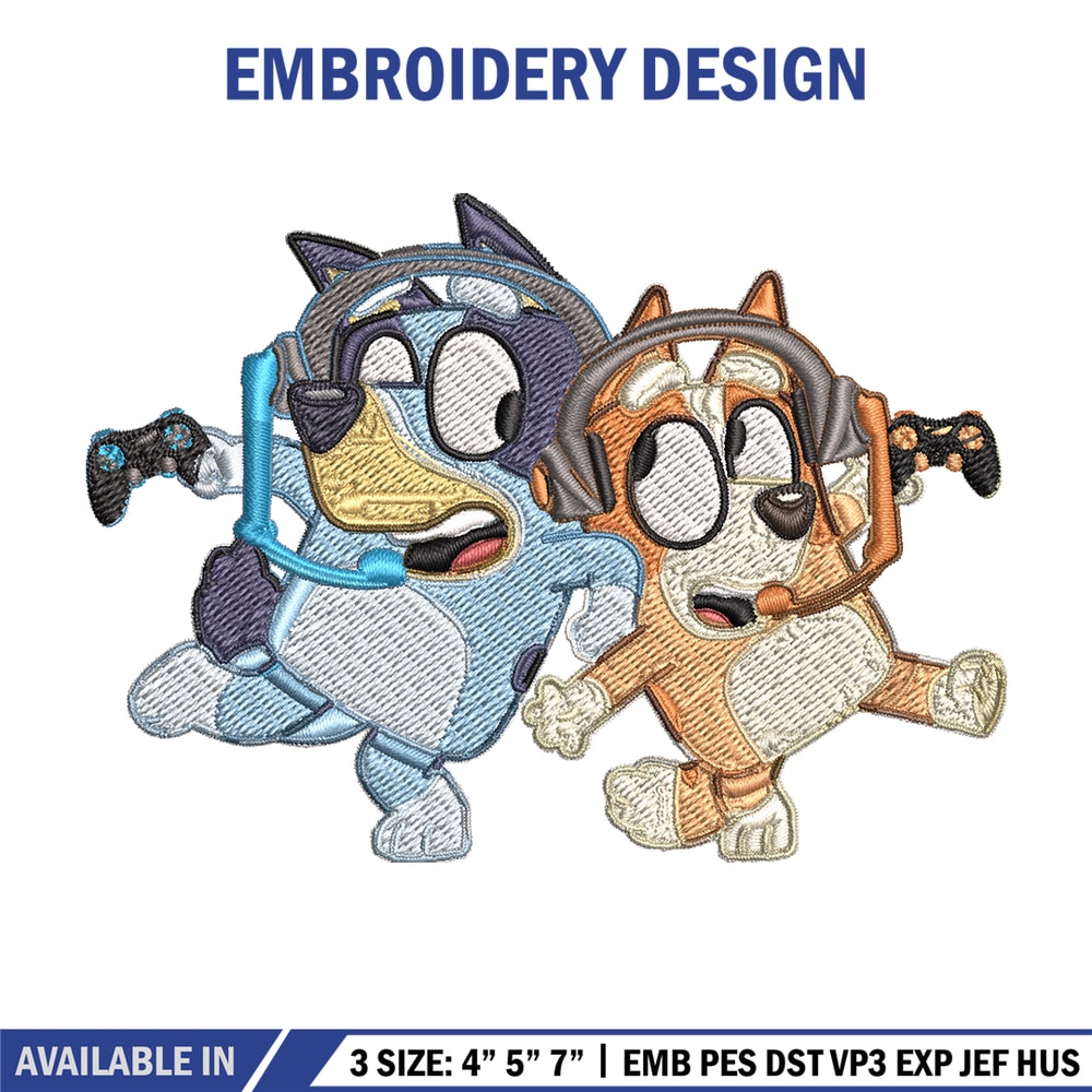 Bluey bingo headphones Embroidery, Bluey Embroidery, Embroidery File, cartoon shirt, cartoon design, Digital download..jpg