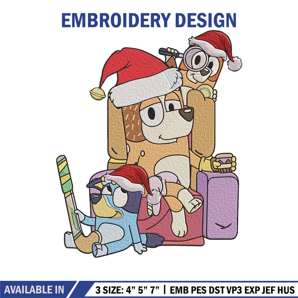 Bluey family Embroidery Design, Bluey Embroidery, Embroidery File, Chrismas Embroidery,Anime shirt, Digital download..jpg