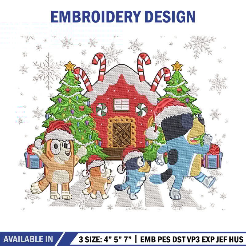 Bluey family Embroidery Design,Bluey Embroidery, Embroidery File, Chrismas Embroidery, Anime shirt, Digital download.jpg