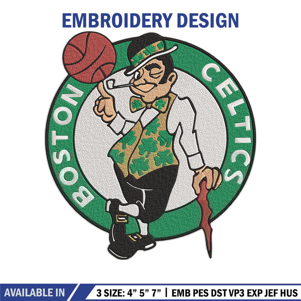 Boston Celtics mascot embroidery design, NBA embroidery, Sport embroidery, Logo sport embroidery, Embroidery design..jpg