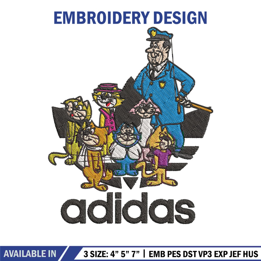 Cats cartoon adidas Embroidery Design, Adidas Embroidery, Embroidery File, Brand Embroidery, Logo shirt, Digital download.jpg
