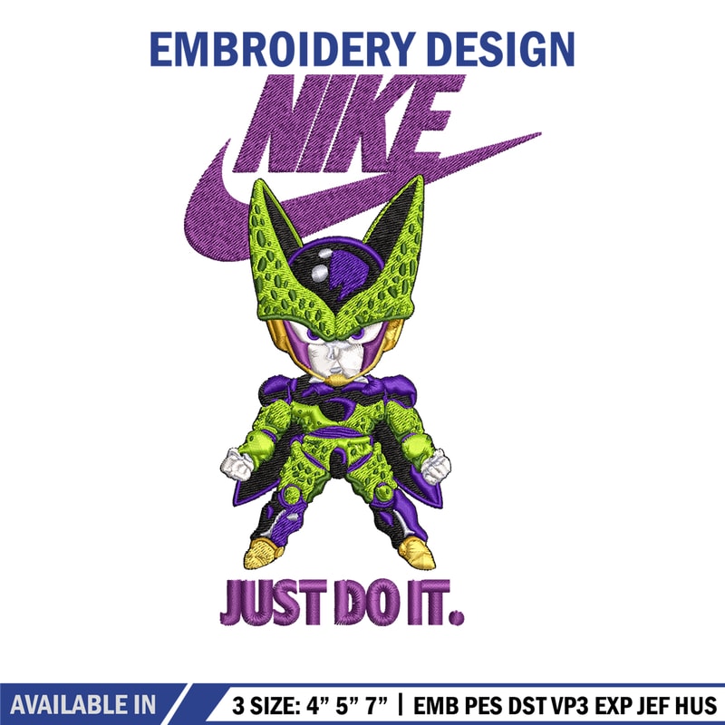 Cell dragon ball Embroidery design, dragon ball Embroidery, Nike design, Embroidery file, anime logo. Instant download..jpg
