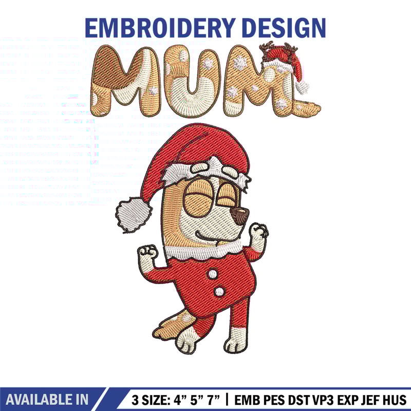 Chilli mom Embroidery Design, Bluey Embroidery, Embroidery File, Chrismas Embroidery, Anime shirt, Digital download.jpg