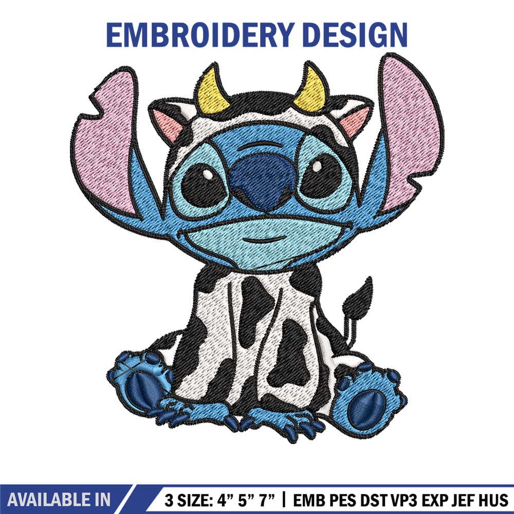 Cow Stitch Embroidery design, Cow Stitch Embroidery, cartoon design, Embroidery File, cartoon shirt, Digital download..jpg