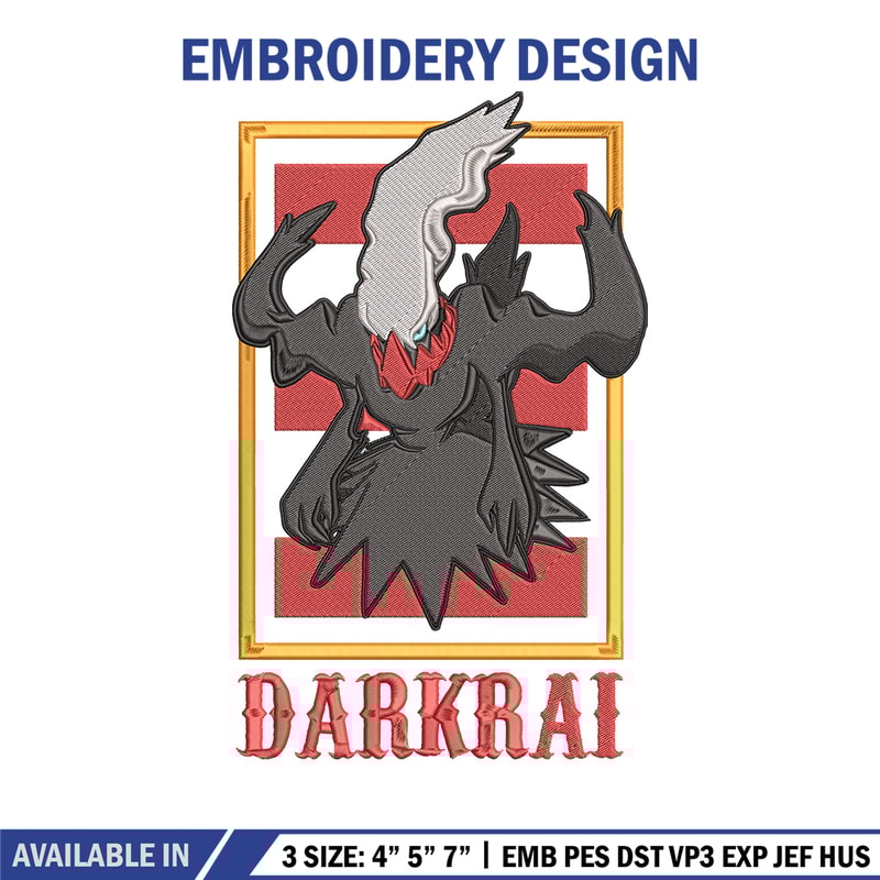 Darkrai poster Embroidery Design, Pokemon Embroidery, Embroidery File, Anime Embroidery, Anime shirt, Digital download.jpg