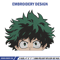 Deku face Embroidery Design, Mha Embroidery, Embroidery File, Anime Embroidery, Anime shirt, Digital download.jpg