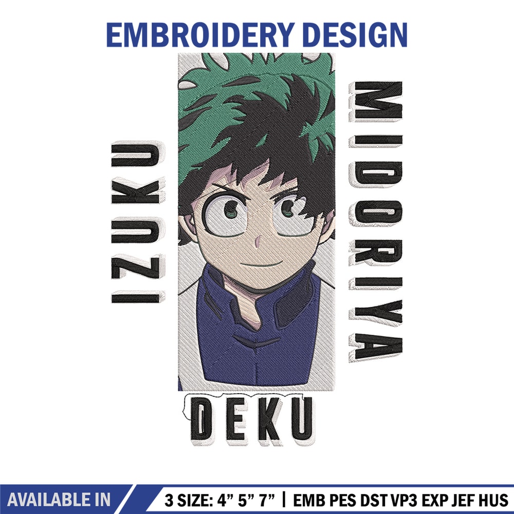 Deku poster Embroidery Design, Mha Embroidery, Embroidery File, Anime Embroidery, Anime shirt, Digital download.jpg