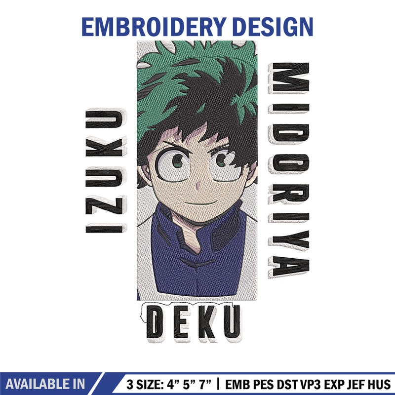 Deku poster Embroidery Design, Mha Embroidery, Embroidery File, Anime Embroidery, Anime shirt, Digital download.jpg