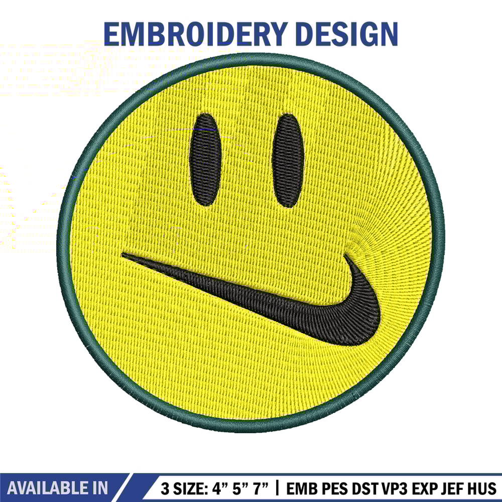 Emoji smile swoosh embroidery design, Emoji embroidery, logo design, embroidery file, logo shirt, Digital download.jpg