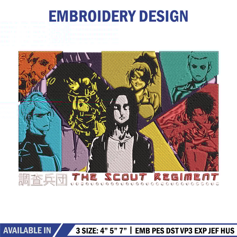 Eren friends Embroidery Design, Aot Embroidery, Embroidery File, Anime Embroidery, Anime shirt, Digital download.jpg