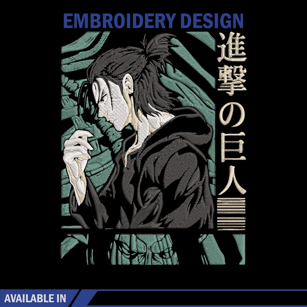 Eren poster Embroidery Design, Aot Embroidery,Embroidery File, Anime Embroidery, Anime shirt, Digital download.jpg