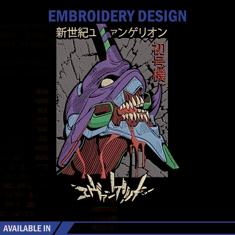 Evangelion robot Embroidery Design, Evangelion Embroidery, Embroidery File,Anime Embroidery,Anime shirt,Digital download.jpg