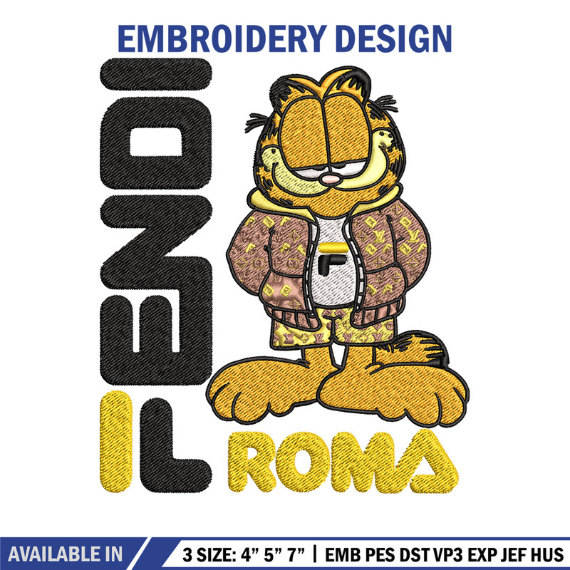 Garfield Fendi Embroidery design, Garfield Fendi cartoon Embroidery, cartoon design, Embroidery File, Instant download..jpg