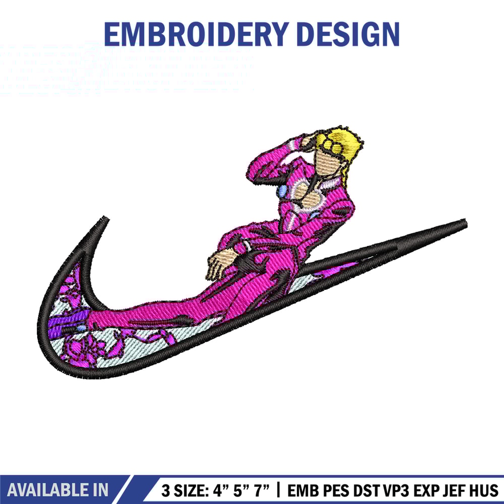 Giorno giovanna nike embroidery design, Giorno giovanna embroidery, Nike design, Embroidery file, digital download..jpg