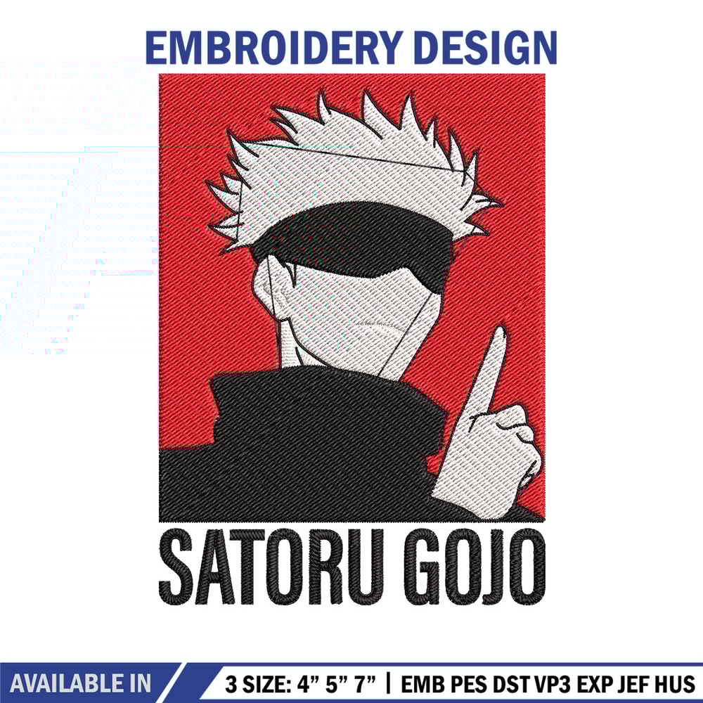Gojo poster Embroidery Design, Jujutsu Embroidery, Embroidery File, Anime Embroidery,Anime shirt, Digital download.jpg