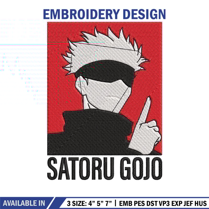 Gojo poster Embroidery Design, Jujutsu Embroidery, Embroidery File, Anime Embroidery,Anime shirt, Digital download.jpg