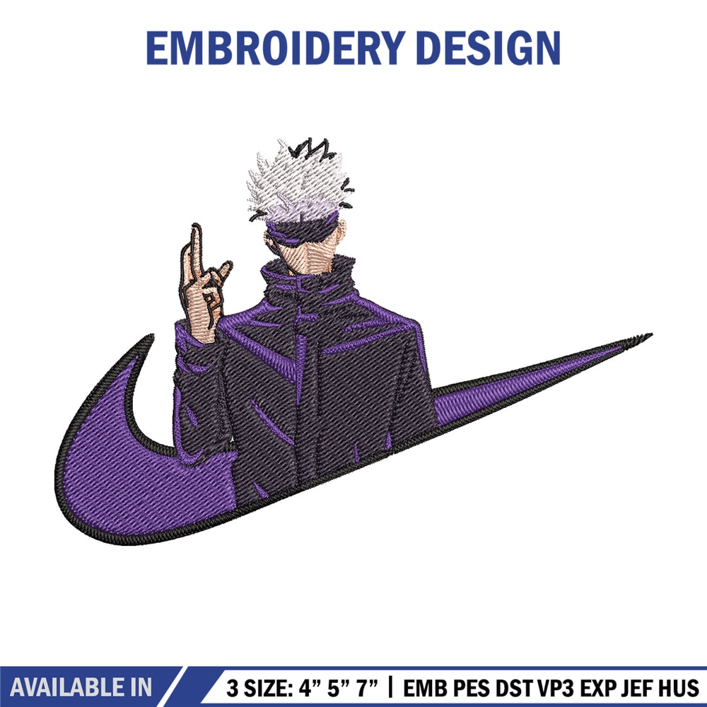 Gojo x nike Embroidery Design, Jujutsu Embroidery, Embroidery File, Nike Embroidery, Anime shirt, Digital download.jpg