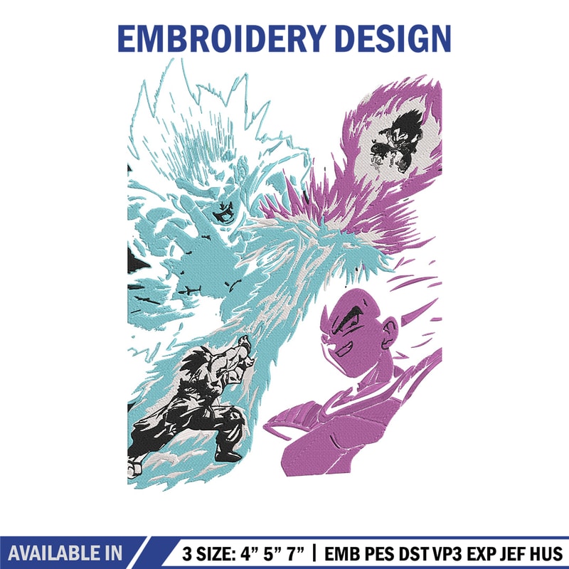 Goku vs Vegeta Embroidery Design, Dragonball Embroidery, Embroidery File, Anime Embroidery, Anime shirt,Digital download.jpg
