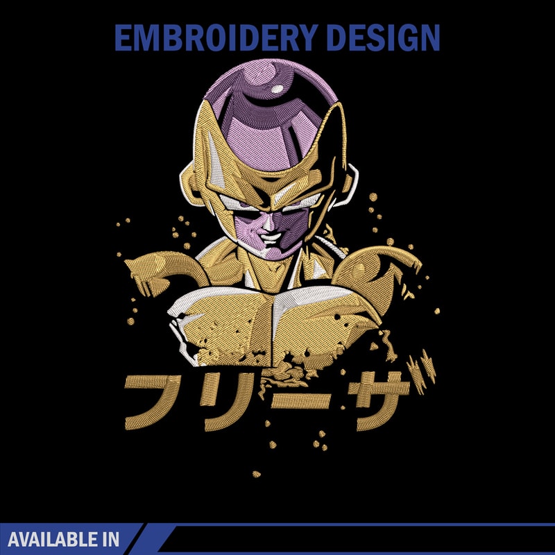 Golden Frieza Embroidery Design, Dragonball Embroidery, Embroidery File, Anime Embroidery, Anime shirt, Digital download.jpg
