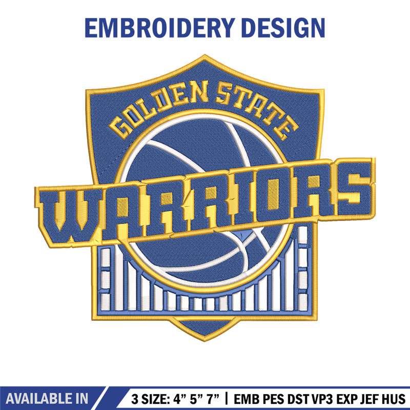 Golden State Warriors logo embroidery design, NBA embroidery,Sport embroidery, Embroidery design,Logo sport embroidery.jpg