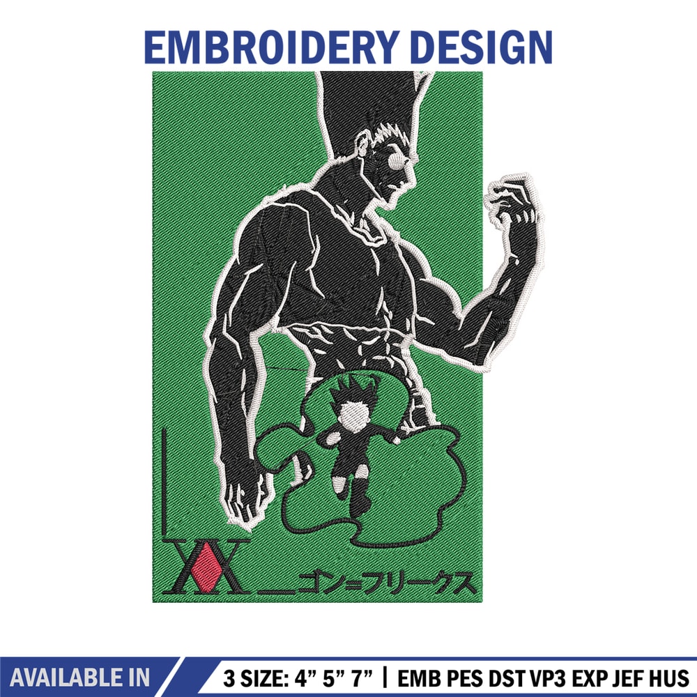 Gon poster Embroidery Design, Hunter x hunter Embroidery,Embroidery File, Anime Embroidery, Anime shirt,Digital download.jpg