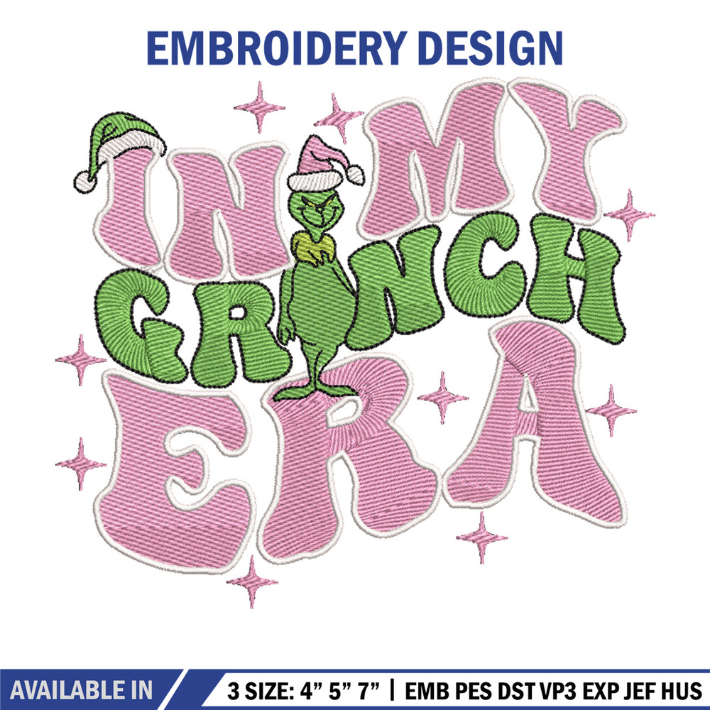 Grinch era embroidery design, Grinch embroidery, Chrismas design, Embroidery shirt, Embroidery file, Digital download..jpg