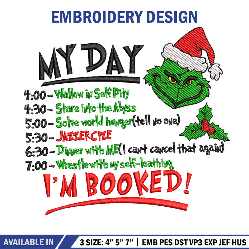 Grinch my day embroidery design, Grinch embroidery, Chrismas design,Embroidery shirt, Embroidery file, Digital download.jpg