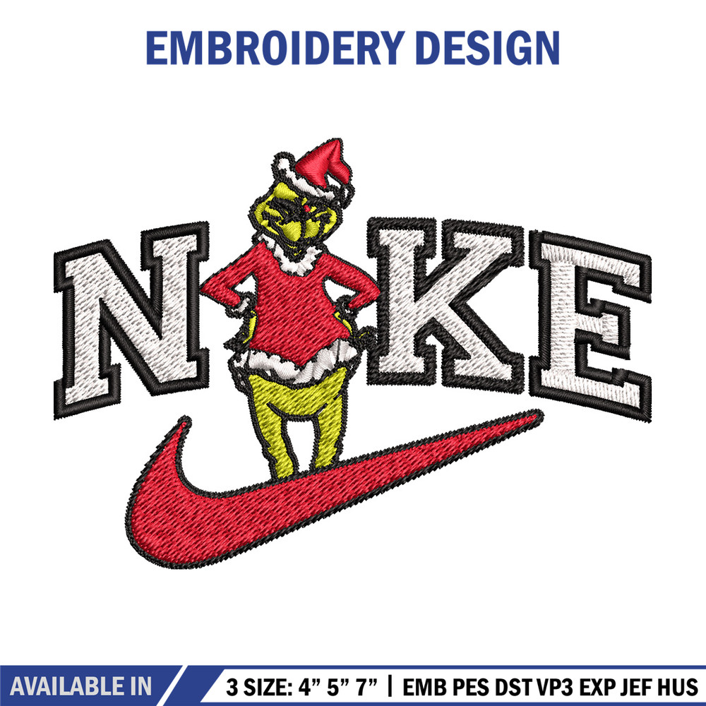 Grinch nike Embroidery Design, Nike Embroidery, Brand Embroidery, Embroidery File, Logo shirt, Digital download.jpg