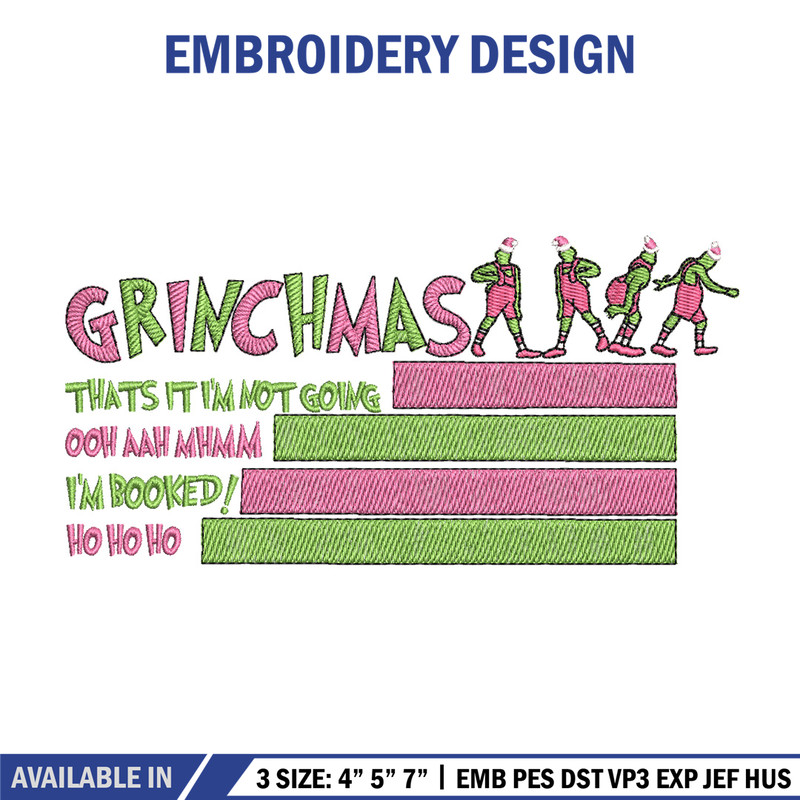 Grinchmas embroidery design, Chrismas design, Embroidery shirt, Embroidery file, Grinch embroidery, Digital download.jpg