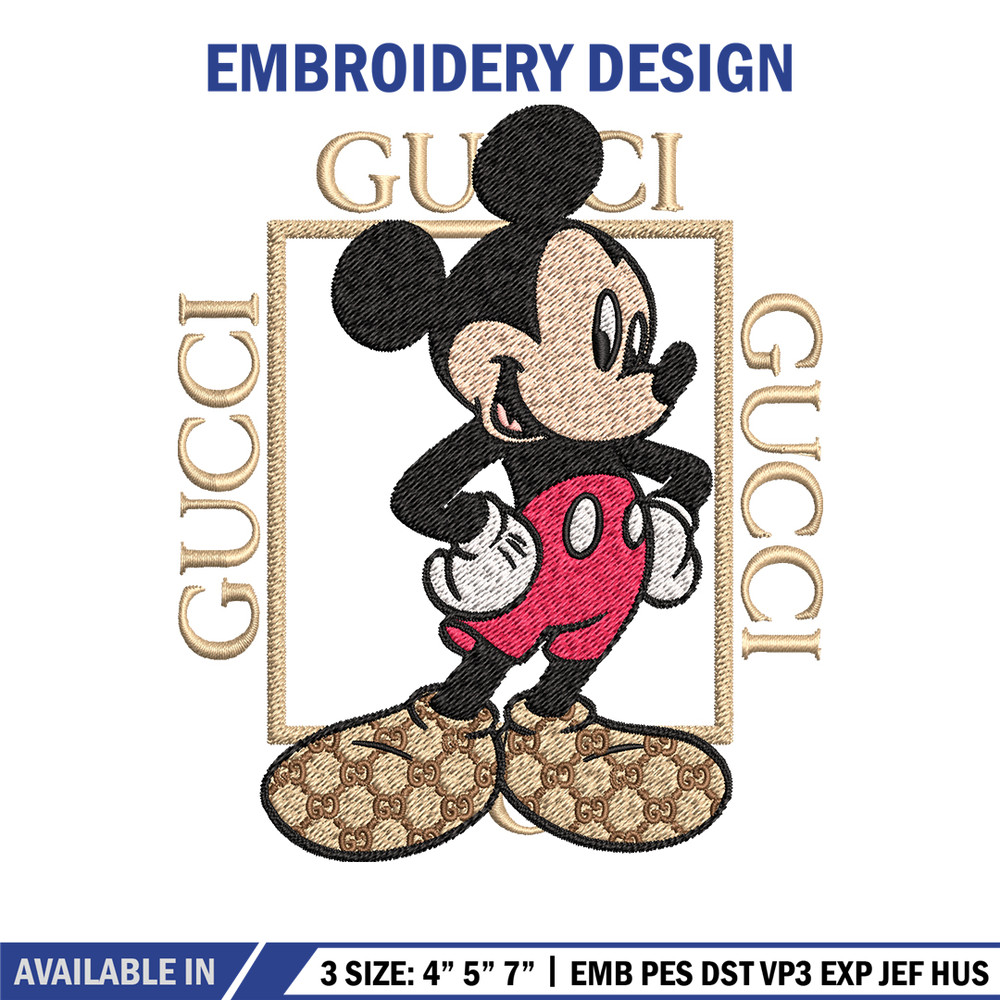 Gucci Mickey Mouse Embroidery design, Gucci Embroidery, Disney design, Embroidery File, cartoon shirt, Instant download..jpg