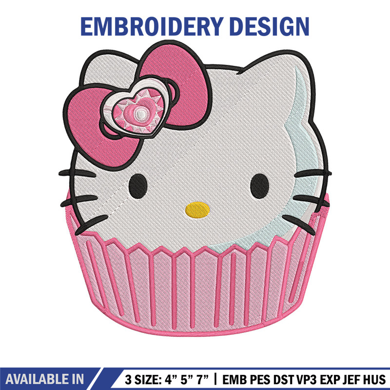 Hello Kitty cake Embroidery Design, Hello kitty Embroidery, Embroidery File, Anime Embroidery, Digital download.jpg