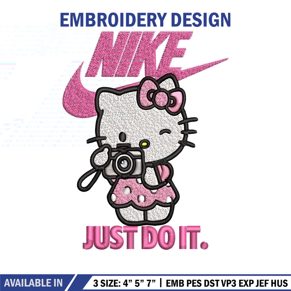 Hello kitty Nike Embroidery design, hello kitty cartoon, Embroidery, Nike design, Embroidery file, Instant download.jpg