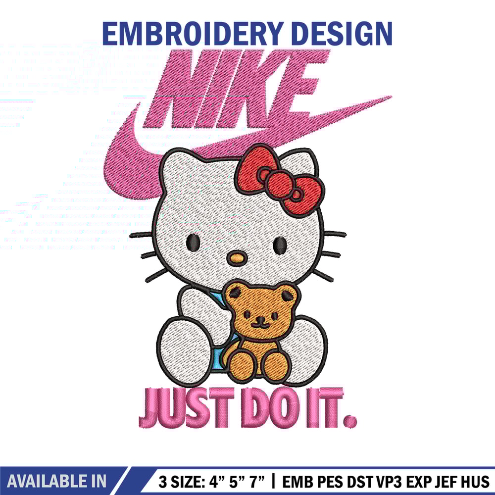Hello kitty Nike Embroidery design, Hello kitty Embroidery, Nike design, Embroidery file, cartoon logo. Instant download.jpg