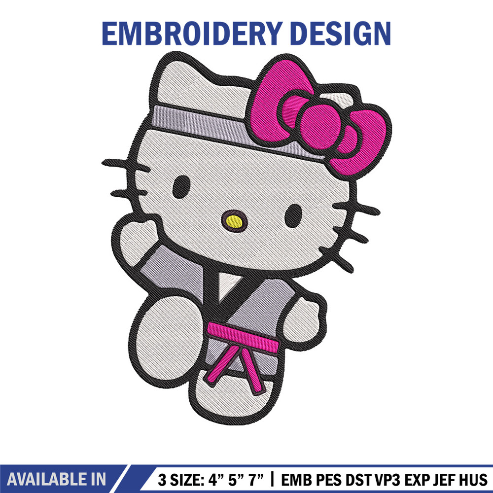 Hello kitty Taekwondo Embroidery Design, Hello kitty Embroidery, Embroidery File, Anime Embroidery, Digital download.jpg