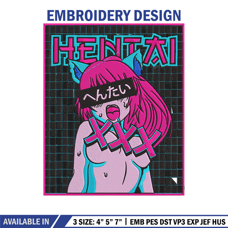 Hentai Poster Embroidery Design, Hentai Embroidery, Embroidery File, Anime Embroidery, Anime shirt, Digital download.jpg