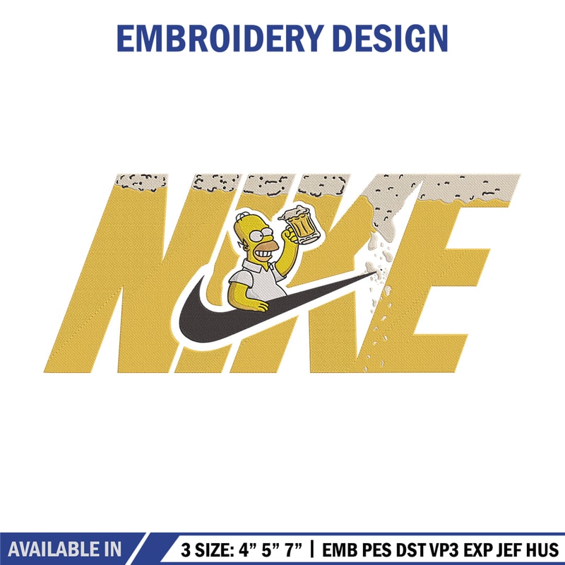 Homer x nike Embroidery Design, Simpson Embroidery, Embroidery File, Nike Embroidery, Anime shirt, Digital download.jpg