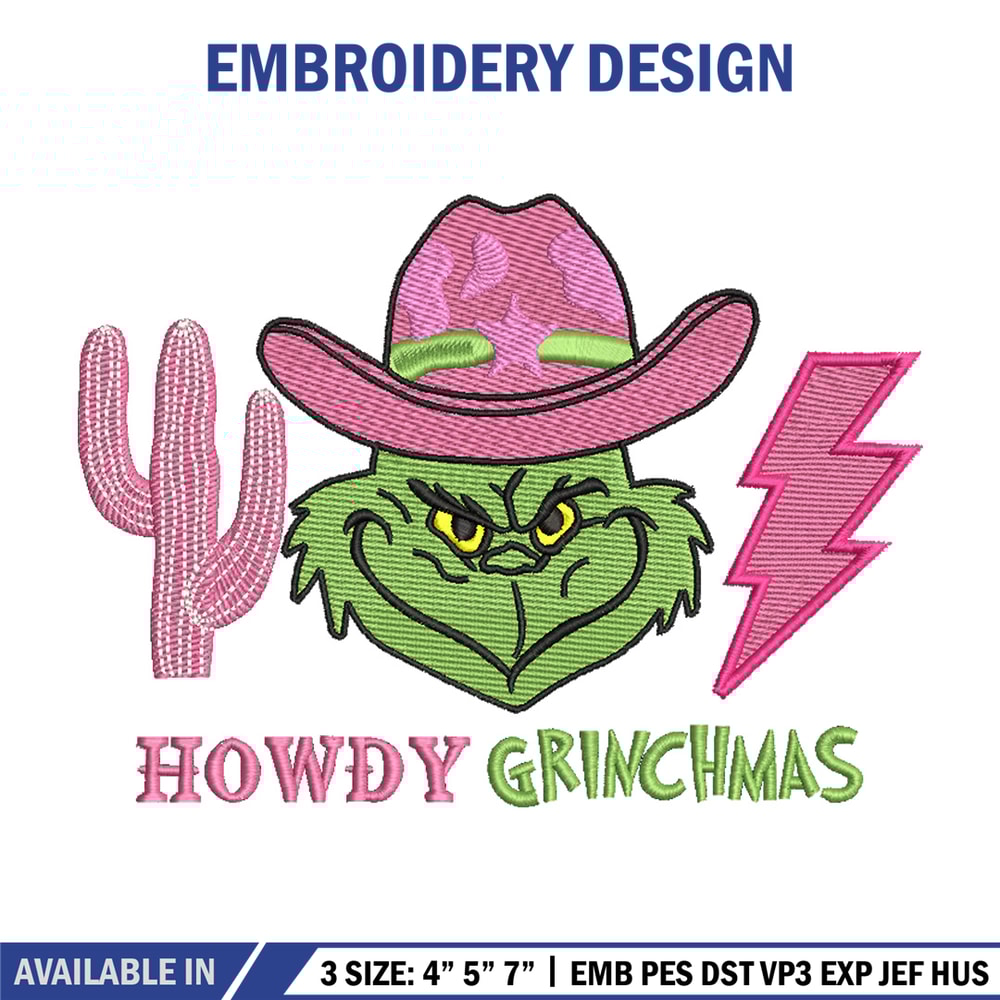 Howdy grinch embroidery design, Grinch embroidery, Chrismas design,Embroidery shirt, Embroidery file, Digital download.jpg