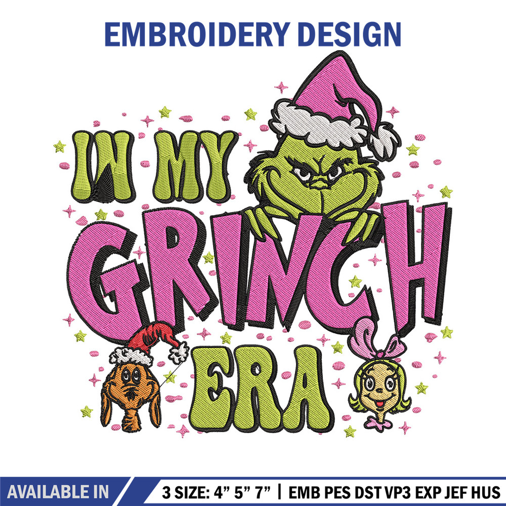 In my grinch Embroidery Design, Grinch Embroidery, Embroidery File, Chrismas Embroidery, Anime shirt, Digital download.jpg