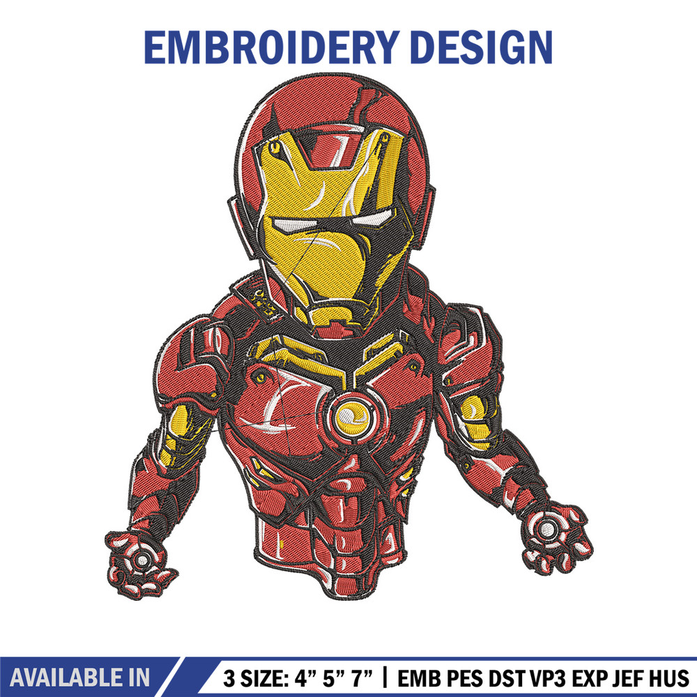 Iron man chibi Embroidery Design, Marvel Embroidery, Embroidery File, Anime Embroidery, Anime shirt, Digital download.jpg