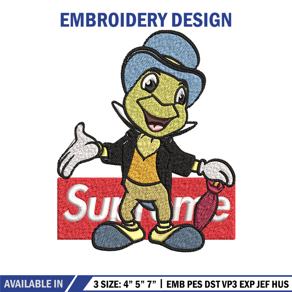 Jimimy cricket supreme Embroidery design, Jimimy cricket Embroidery, cartoon design, Embroidery File, Instant download..jpg