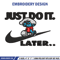 Just Do It Later Smurfs Embroidery design, Smurfs Embroidery, logo design, Embroidery File, logo shirt, Digital download.jpg