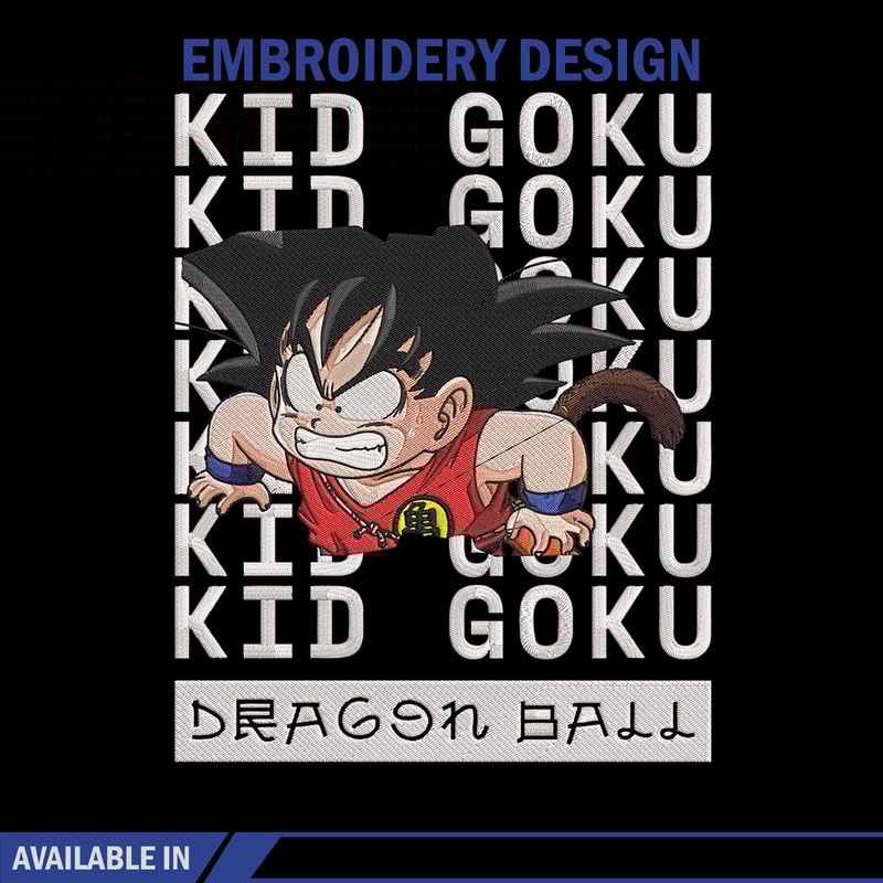 Kid goku Embroidery Design, Dragonball Embroidery, Embroidery File, Anime Embroidery, Anime shirt, Digital download.jpg