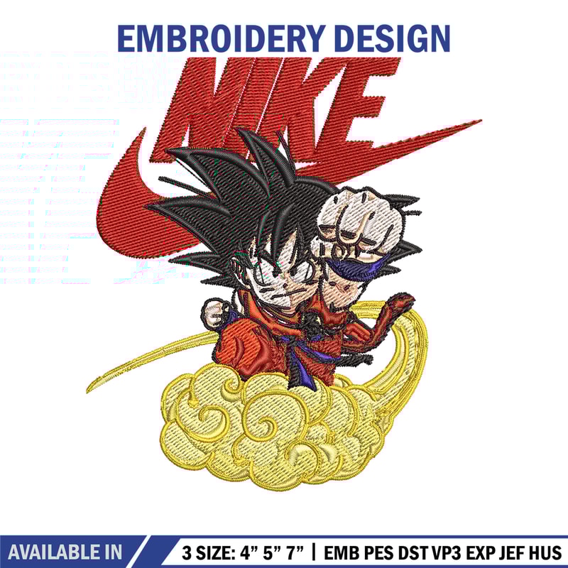 Kid Goku magic cloud Nike Embroidery design, Dragon ball Embroidery, Nike design, Embroidery file, Instant download..jpg
