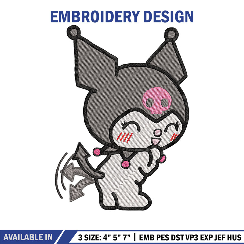 Kuromi sticker Embroidery Design, Hello kitty Embroidery, Embroidery File, Anime Embroidery,Anime shirt,Digital download.jpg