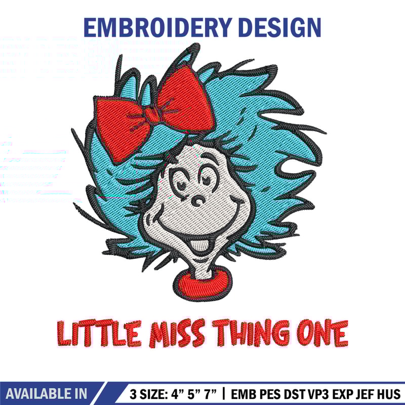 Little Miss Thing Dr Seuss Embroidery Design, Little Miss Thing Dr Seuss Embroidery, Embroidery File, Digital download..jpg